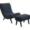 Accent Chairs-Kirkland's Home Deep Navy Piped Edge 2-Pc. Chair And Ottoman Set Blue