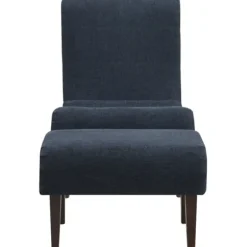Accent Chairs-Kirkland's Home Deep Navy Piped Edge 2-Pc. Chair And Ottoman Set Blue