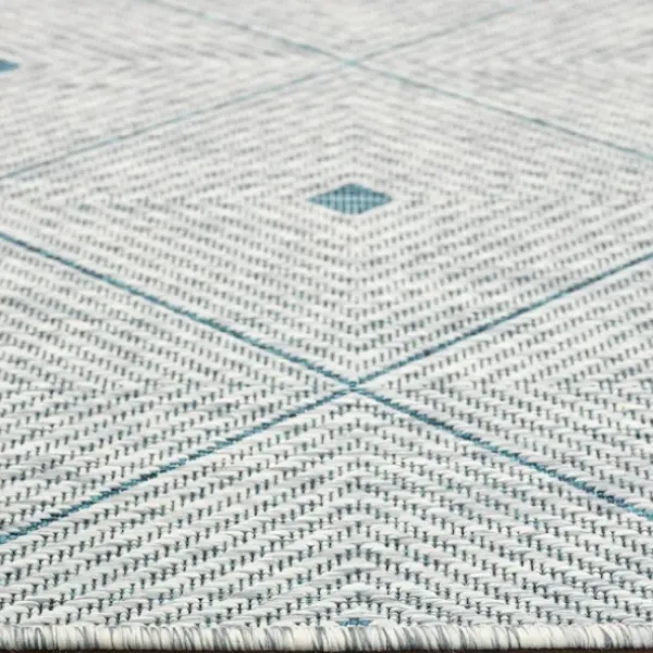 Outdoor Rugs-Kirkland's Home Deep Navy Trellis Outdoor Area Rug, 4X6 Blue/Gray