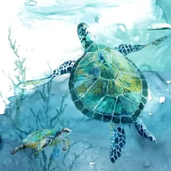 Canvas Art-Kirkland's Home Delray Sea Turtle Ii Giclee Canvas Art Print Blue