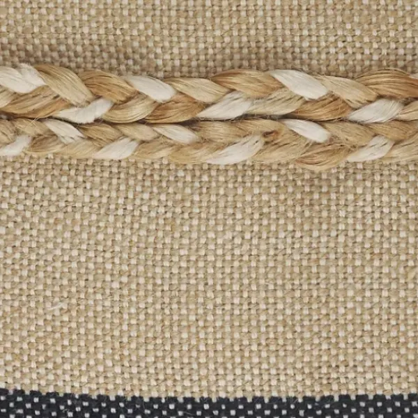 Pillows-Kirkland's Home Denim Blue Braided Stripe Throw Pillow, 24 In. Blue/Tan/Ivory