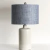 Table Lamps-Kirkland's Home Denim Shade Ribbed Table Lamp Blue