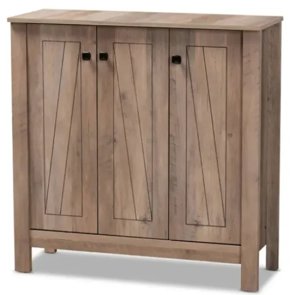 Entryway Furniture-Kirkland's Home Derrique Wash Shoe Storage Cabinet Gray