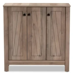Entryway Furniture-Kirkland's Home Derrique Wash Shoe Storage Cabinet Gray