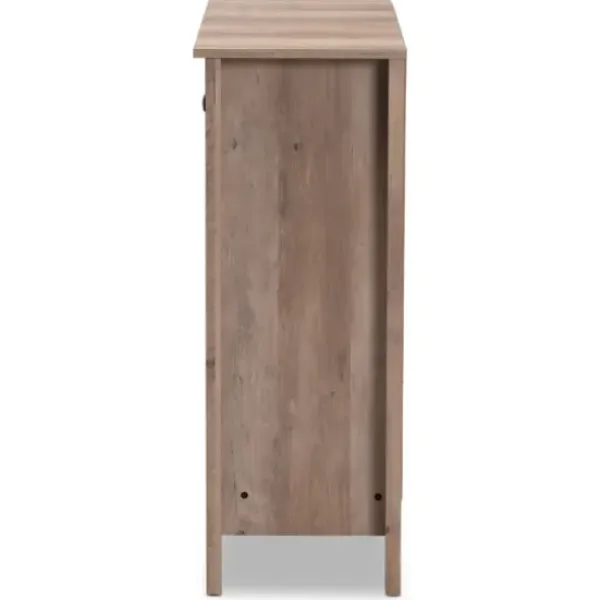 Entryway Furniture-Kirkland's Home Derrique Wash Shoe Storage Cabinet Gray