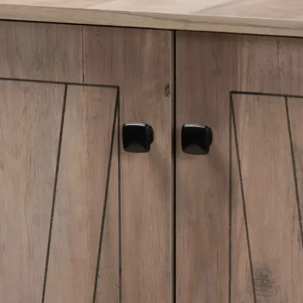 Entryway Furniture-Kirkland's Home Derrique Wash Shoe Storage Cabinet Gray