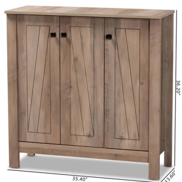 Entryway Furniture-Kirkland's Home Derrique Wash Shoe Storage Cabinet Gray