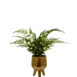 Arrangements & Greenery-Kirkland's Home Desktop Palm Plant In Gold Planter Green/Gold