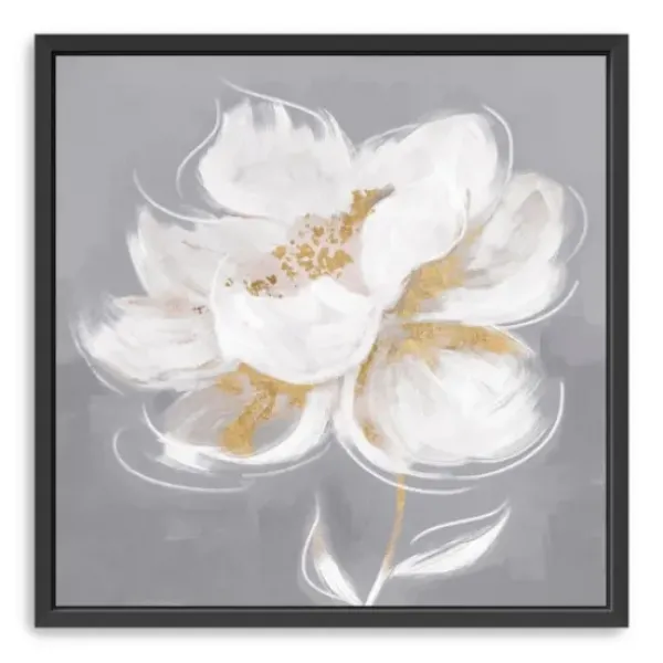 Framed Art-Kirkland's Home Devine Bloom Framed Canvas Art Print Gray/White/Gold