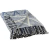 Blankets & Throws-Kirkland's Home Diamond Fringe Throw Blue