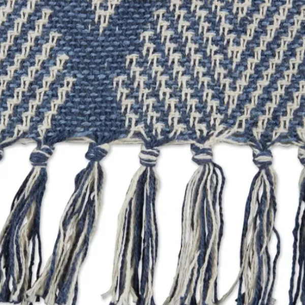 Blankets & Throws-Kirkland's Home Diamond Fringe Throw Blue
