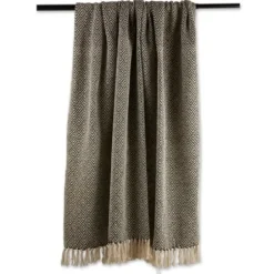 Blankets & Throws-Kirkland's Home Diamond Fringe Throw Black