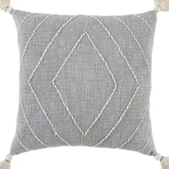 Pillows-Kirkland's Home Diamond Kantha Stitched Throw Pillow Gray