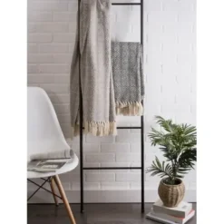 Blankets & Throws-Kirkland's Home Diamond Stitched Throw Gray