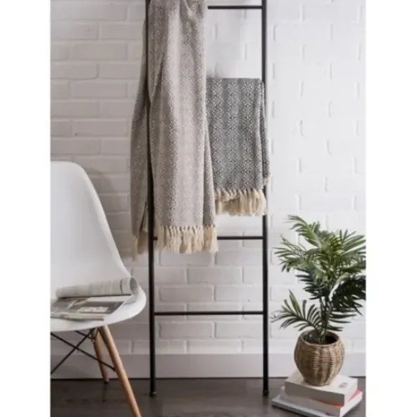 Blankets & Throws-Kirkland's Home Diamond Stitched Throw Gray