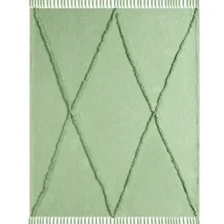 Blankets & Throws-Kirkland's Home Diamond Tufted Cotton Throw Green