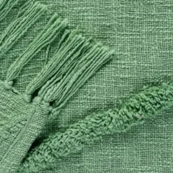 Blankets & Throws-Kirkland's Home Diamond Tufted Cotton Throw Green