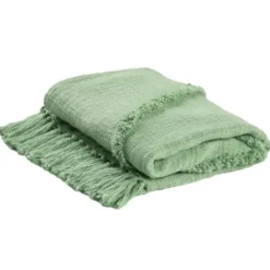 Blankets & Throws-Kirkland's Home Diamond Tufted Cotton Throw Green