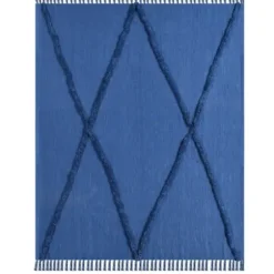 Blankets & Throws-Kirkland's Home Diamond Tufted Cotton Throw Blue