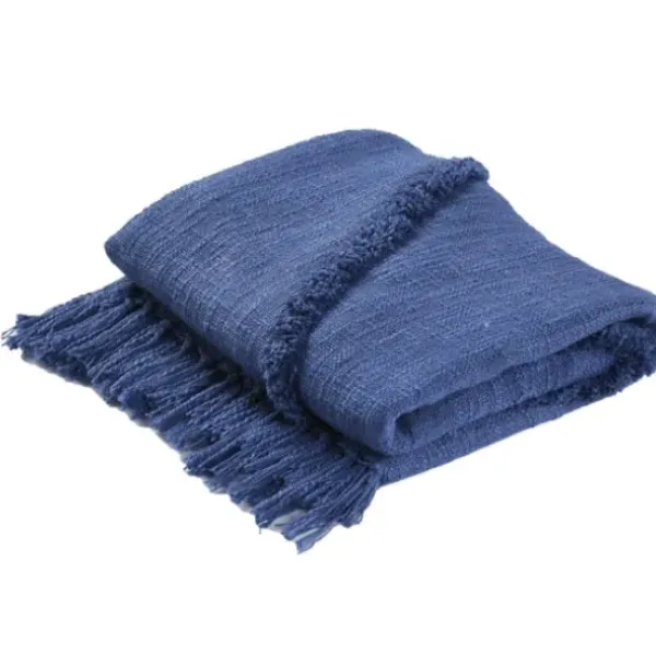 Blankets & Throws-Kirkland's Home Diamond Tufted Cotton Throw Blue