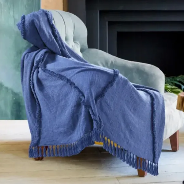 Blankets & Throws-Kirkland's Home Diamond Tufted Cotton Throw Blue