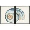 Framed Art-Kirkland's Home Diptych Shell Framed Art Print, Set Of 2 Blue