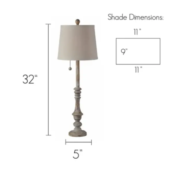 Buffet Lamps-Kirkland's Home Distressed And Gold Buffet Lamps, Set Of 2 Gray