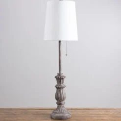 Buffet Lamps-Kirkland's Home Distressed Antique Gray Buffet Lamp White