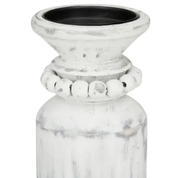 Candle Holders-Kirkland's Home Distressed Beaded Candle Holders, Set Of 3 White
