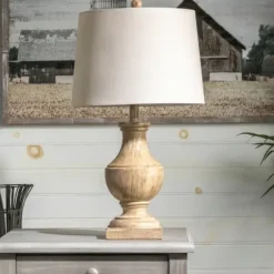 Table Lamps-Kirkland's Home Distressed Brown Table Lamp Ivory