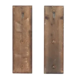 Sconces-Kirkland's Home Distressed Brown Wood Wall Sconces, Set Of 2