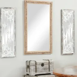 Decorative Mirrors-Kirkland's Home Distressed Brown Wooden Frame Wall Mirror