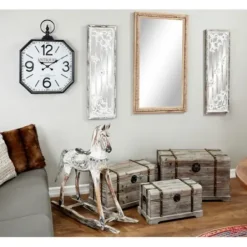 Decorative Mirrors-Kirkland's Home Distressed Brown Wooden Frame Wall Mirror