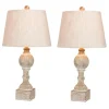 Table Lamps-Kirkland's Home Distressed Candlestick Table Lamps, Set Of 2 White