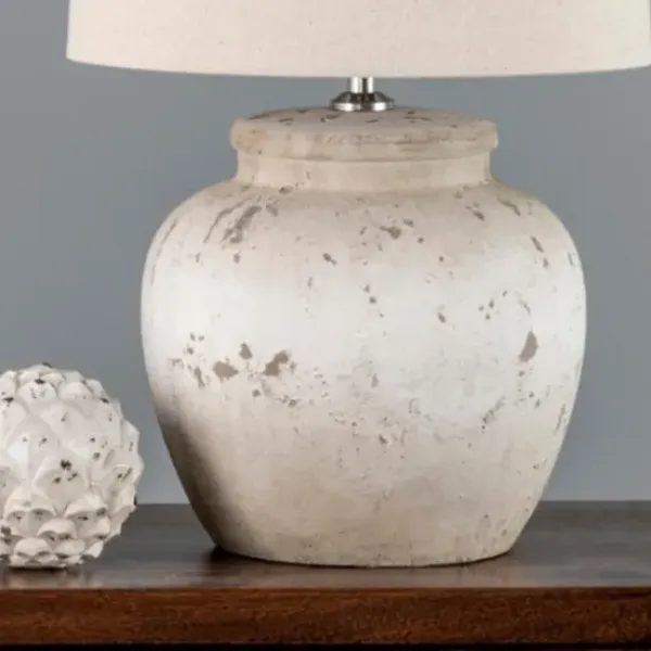 Table Lamps-Kirkland's Home Distressed Ceramic Table Lamp White