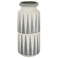 Vases-Kirkland's Home Distressed Cream Foliage Vases, Set Of 2 Ivory