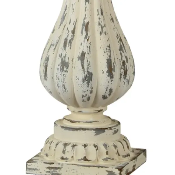 Table Lamps-Kirkland's Home Distressed Cream Resin Table Lamps, Set Of 2 Ivory