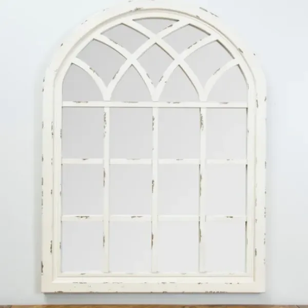 Decorative Mirrors-Kirkland's Home Distressed Cream Sadie Arch Mirror Ivory