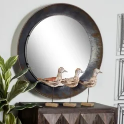 Framed Mirrors-Kirkland's Home Distressed Galvanized Curved Framed Mirror