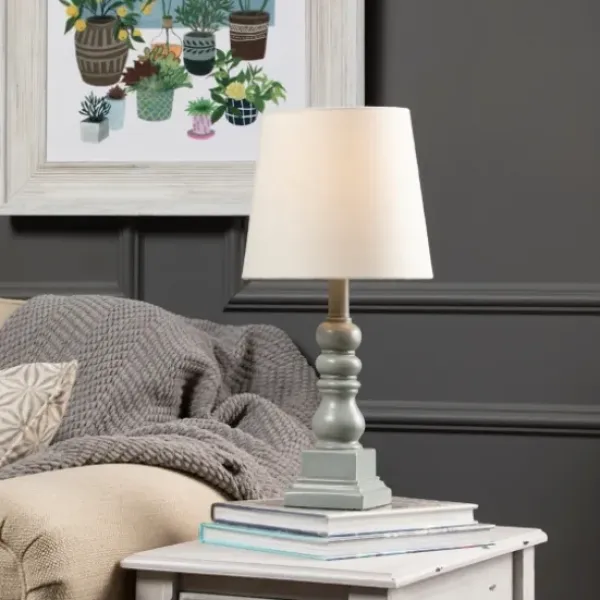 Table Lamps-Kirkland's Home Distressed Gray Candlestick Table Lamp White
