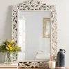Decorative Mirrors-Kirkland's Home Distressed Gray Carved Ornate Scroll Mirror