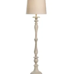 Floor Lamps-Kirkland's Home Distressed Gray Finish Floor Lamp White