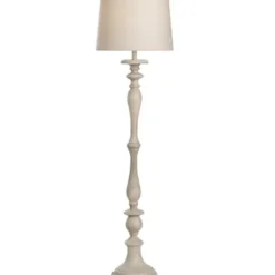 Floor Lamps-Kirkland's Home Distressed Gray Finish Floor Lamp White