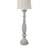 Floor Lamps-Kirkland's Home Distressed Gray Finton Floor Lamp Tan