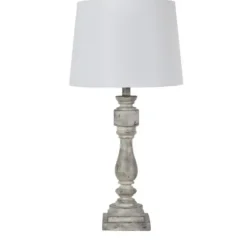Table Lamps-Kirkland's Home Distressed Gray Table Lamp White