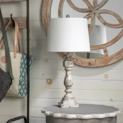 Table Lamps-Kirkland's Home Distressed Gray Table Lamp White