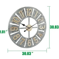 Clocks-Kirkland's Home Distressed Gray Wood Wall Clock