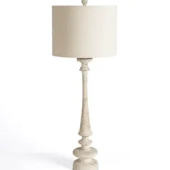 Buffet Lamps-Kirkland's Home Distressed Ivory Lucy Buffet Lamp Tan