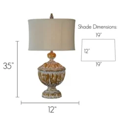 Table Lamps-Kirkland's Home Distressed Natural Table Lamp Tan