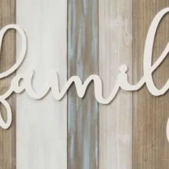 Wall Quotes & Signs-Kirkland's Home Distressed Planks Family Framed Plaque Gray/White/Brown